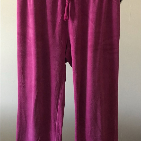 Kim Rogers Fuschia Cropped Velour Pants PM - Picture 2 of 5